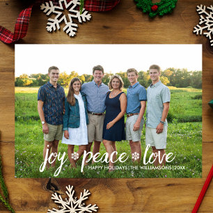 Cartes Pour Fêtes Annuelles Noël Joie Paix Amour Flocon de neige photo