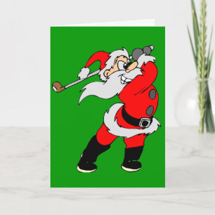 Cartes Pour Fêtes Annuelles Noël jouant au golf de Père Noël