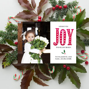 Cartes Pour Fêtes Annuelles Noël Joy Photo de vacances à main