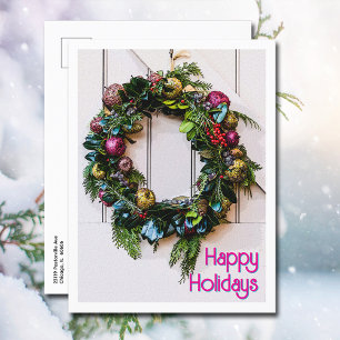 Cartes Pour Fêtes Annuelles Noël Joyeuses Farmhouse Moderne Wreath \