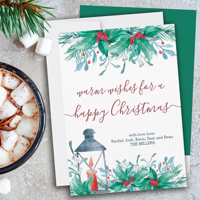 Cartes Pour Fêtes Annuelles Noël joyeux de saint Plante Mistletoe et lanterne (Créateur téléchargé)