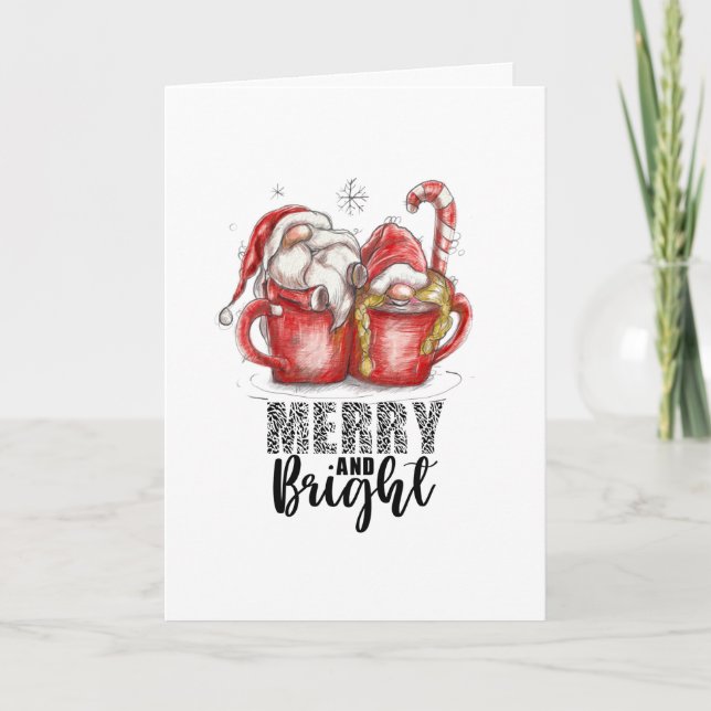 Cartes Pour Fêtes Annuelles Noël Joyeux et brillant Gnome (Devant)