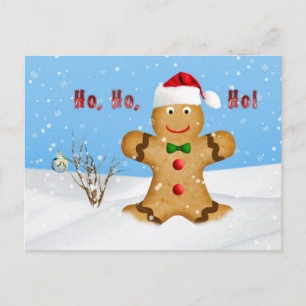 Cartes Pour Fêtes Annuelles Noël, Joyeux homme en pain d'épice en neige