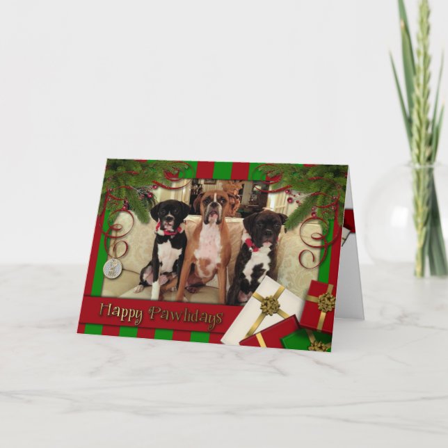 Cartes Pour Fêtes Annuelles Noël - Joyeux Pawlidays - Boxes (Devant)