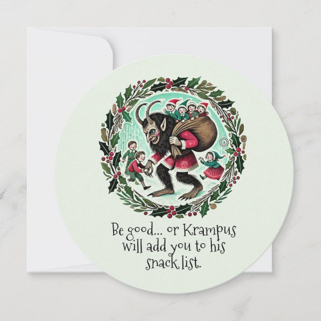 Cartes Pour Fêtes Annuelles Noël Krampus (Devant)