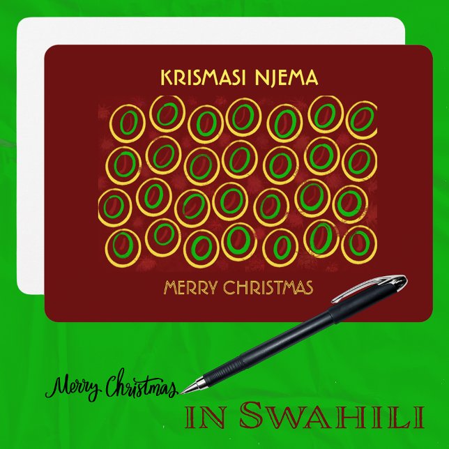 Cartes Pour Fêtes Annuelles Noël KRISMASI Impression Africaine Swahili (Créateur téléchargé)