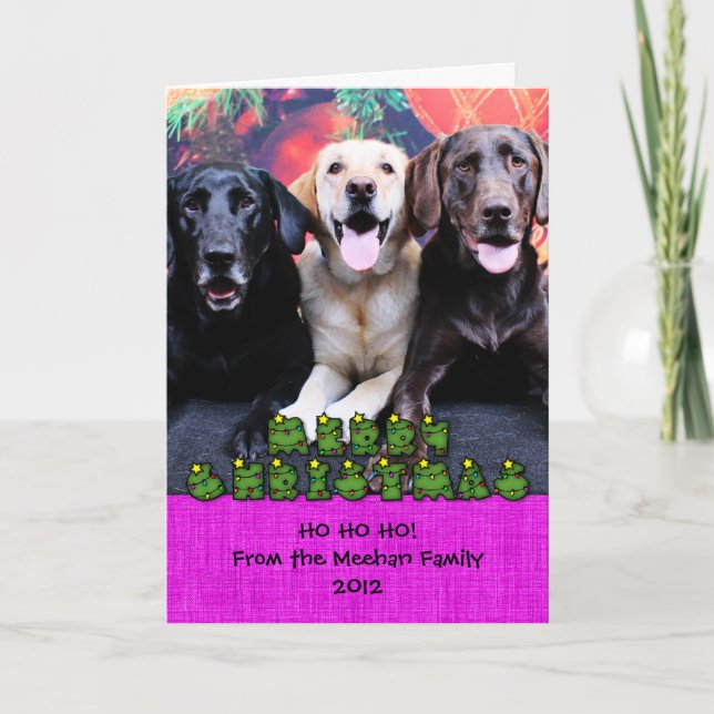 Cartes Pour Fêtes Annuelles Noël - Labrador - Dude Jag et Mocha (Devant)