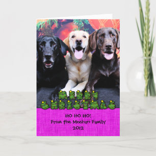 Cartes Pour Fêtes Annuelles Noël - Labrador - Dude Jag et Mocha