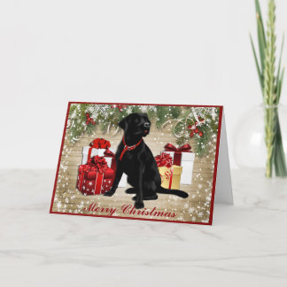 CARTES POUR FÊTES ANNUELLES NOËL LABRADOR NOIR