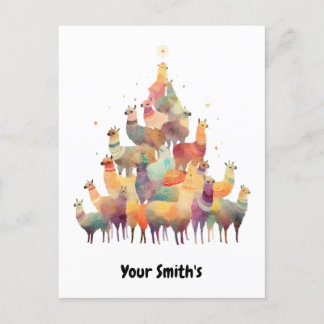 Cartes Pour Fêtes Annuelles Noël lama