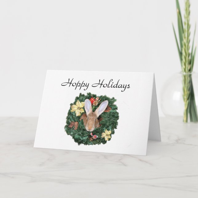 Cartes Pour Fêtes Annuelles Noël lapin (Devant)