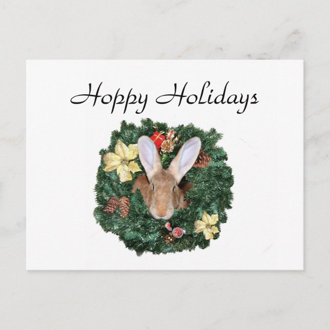 Cartes Pour Fêtes Annuelles Noël lapin (Devant)