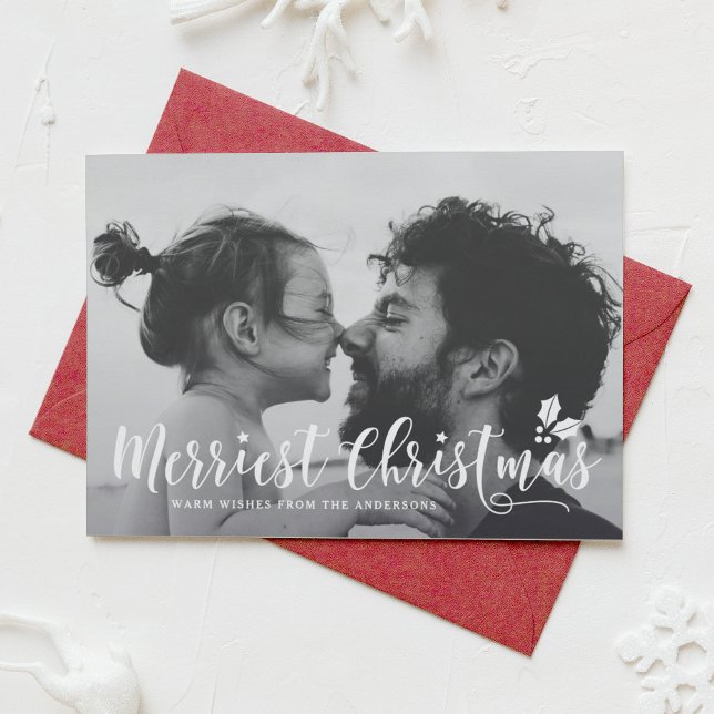 Cartes Pour Fêtes Annuelles Noël le plus joli Calligraphie moderne Vacances II (Créateur téléchargé)