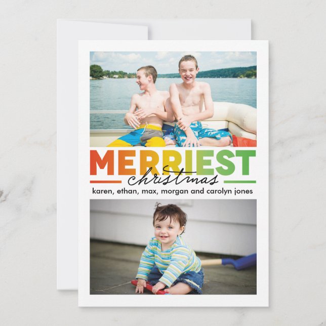 Cartes Pour Fêtes Annuelles Noël le plus joyeux Multi x 2 (Devant)