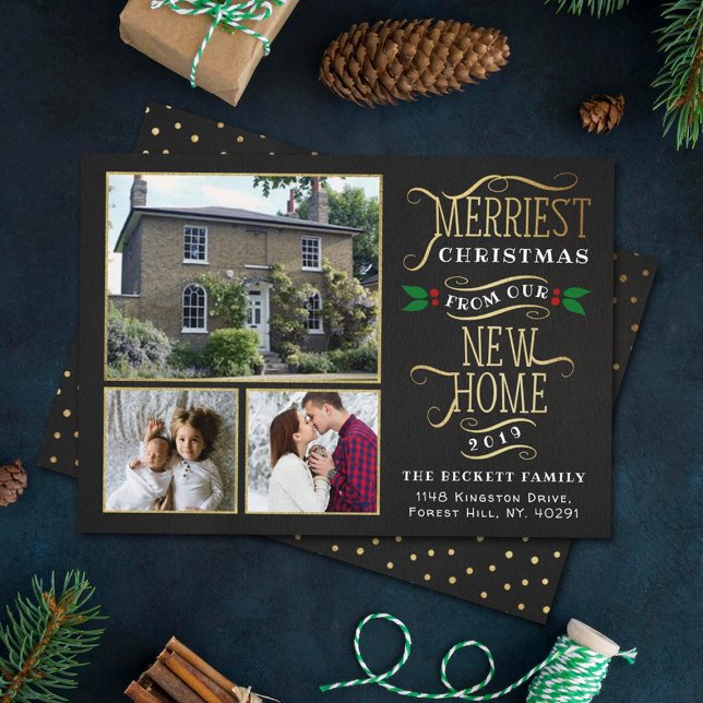 Cartes Pour Fêtes Annuelles Noël le plus joyeux Nouveau Accueil 3 Photo (Créateur téléchargé)