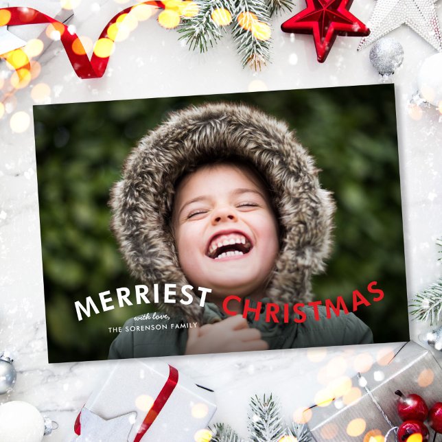 Cartes Pour Fêtes Annuelles Noël le plus joyeux Type moderne Photo (Créateur téléchargé)