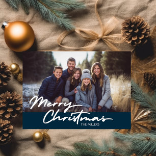 Cartes Pour Fêtes Annuelles Noël le plus moderne 1 Photo Navy Plaid