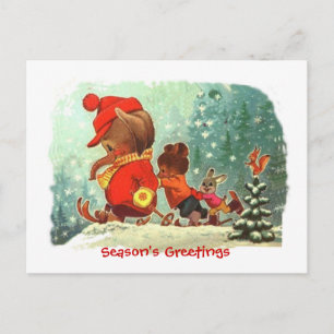 Cartes Pour Fêtes Annuelles Noël, leçons de ski animal