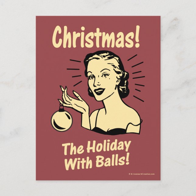 Cartes Pour Fêtes Annuelles Noël : Les vacances avec des boules (Devant)
