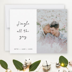 Cartes Pour Fêtes Annuelles Noël LGBT   Jingle All Gay Minimal Photo