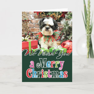 Cartes Pour Fêtes Annuelles Noël - Lhasa Apso X - Parker