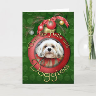 Cartes Pour Fêtes Annuelles Noël - Lhassa Apso - Muffie