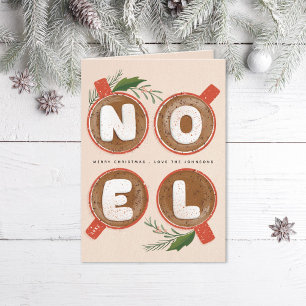 Cartes Pour Fêtes Annuelles Noel Marshmallows Coca chaud