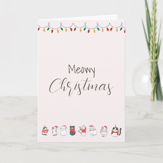 Cartes Pour Fêtes Annuelles Noël Meowy (Devant)