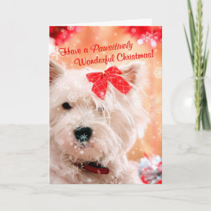 Cartes Pour Fêtes Annuelles Noël merveilleux de Westie souhaite 3 -