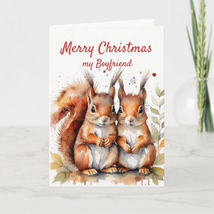 Cartes Pour Fêtes Annuelles Noël Merveilleux petit ami petit écureuil mignon