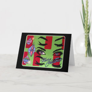 Cartes Pour Fêtes Annuelles Noël Mid-Century Abstrait moderne Père Noël Baby