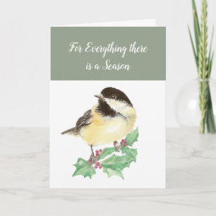 Cartes Pour Fêtes Annuelles Noël mignon chickadee Oiseau Bible Écriture