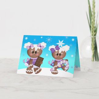 Cartes Pour Fêtes Annuelles Noël mignonne Drôle Pain d'épices glaçante Chocola