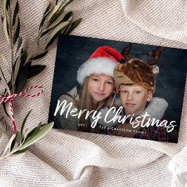 Cartes Pour Fêtes Annuelles Noël mis en page | Vert avec photo
