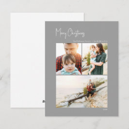 Cartes Pour Fêtes Annuelles Noël moderne | Argent vertical 3 photos