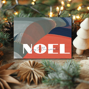 Cartes Pour Fêtes Annuelles Noel moderne Joy au monde Non Photo Noël