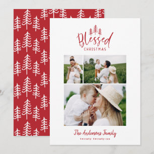 Cartes Pour Fêtes Annuelles Noel moderne minimaliste béni rustique 3 photo