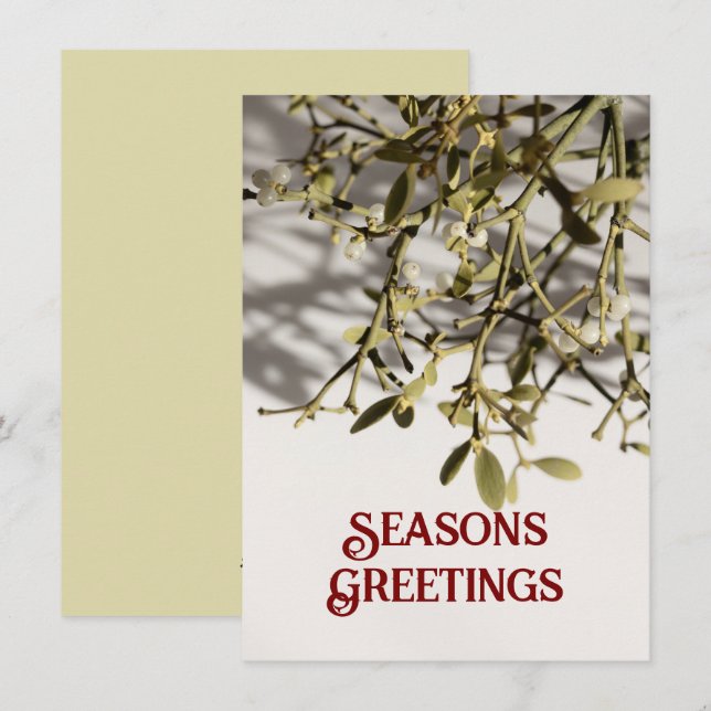 Cartes Pour Fêtes Annuelles Noël moderne Mistletoe (Devant / Derrière)