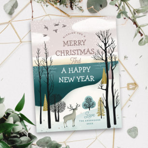 Cartes Pour Fêtes Annuelles Noël moderne Nordic Woodland   Hiver paisible