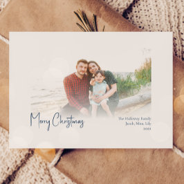 Cartes Pour Fêtes Annuelles Noël moderne | Photo bleue