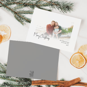 Cartes Pour Fêtes Annuelles Noël moderne   Photo dénaturée en argent