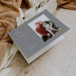 Cartes Pour Fêtes Annuelles Noël moderne | Photo unique pliée en argent