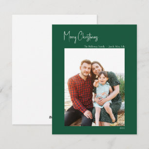 Cartes Pour Fêtes Annuelles Noël moderne   Photo Verte Unique