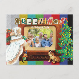 Cartes Pour Fêtes Annuelles Noël Moderne Rétro Photo Fêtes