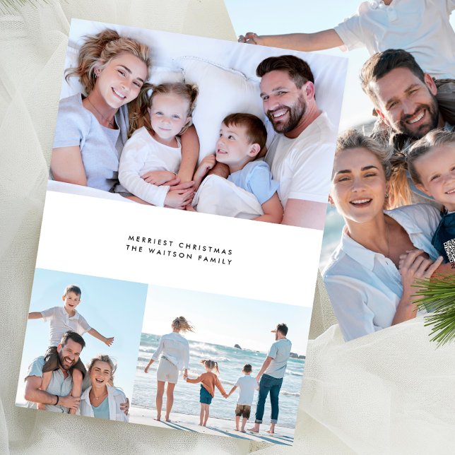 Cartes Pour Fêtes Annuelles Noël Multi Quatre Photos Style Simple (Créateur téléchargé)