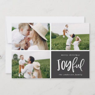 Cartes Pour Fêtes Annuelles Noël multi-trois photo famille moderne joyeuse