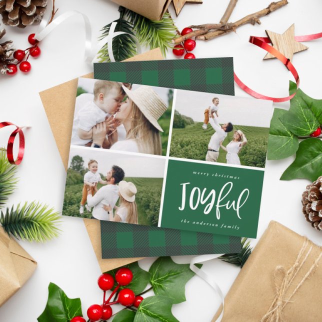 Cartes Pour Fêtes Annuelles Noël multi-trois photo moderne joyeuse (Créateur téléchargé)