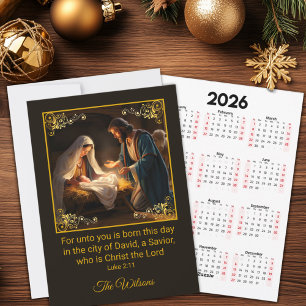 Cartes Pour Fêtes Annuelles Noël Nativité Saint-Famille Calendrier