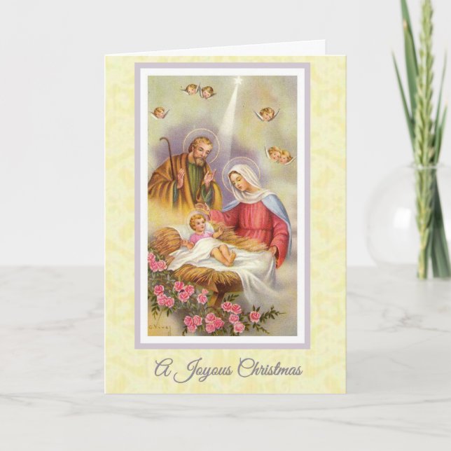 Cartes Pour Fêtes Annuelles Noël, Nativité, Vierge Marie, Christ Enfant, (Devant)