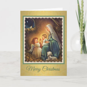 Cartes Pour Fêtes Annuelles Noël, Nativité, Vierge Marie, Christ Enfant,